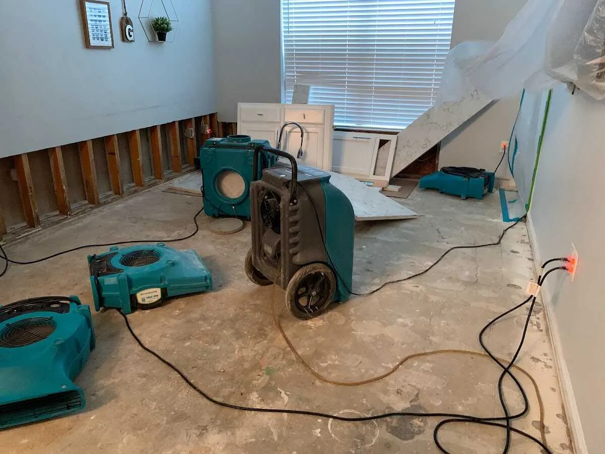 Dehumidifier in flood-cut room for Water Extraction & Removal in Martinsville